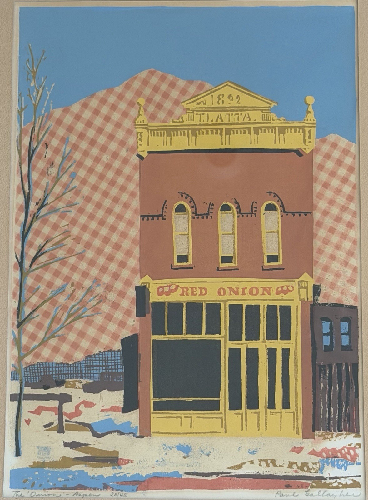 Paul Gallagher “The Onion” Aspen Signed Serigraph 23/45 10 Color MCM Colorado