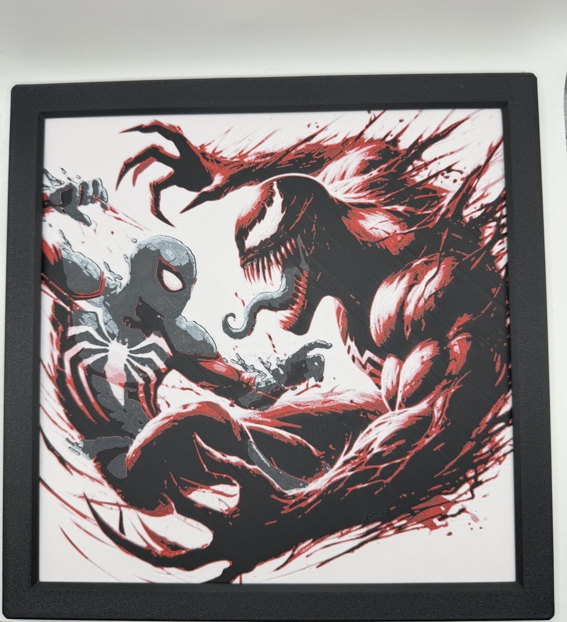 Marvel Themed Spiderman and Venom 3D Printed Framed Art