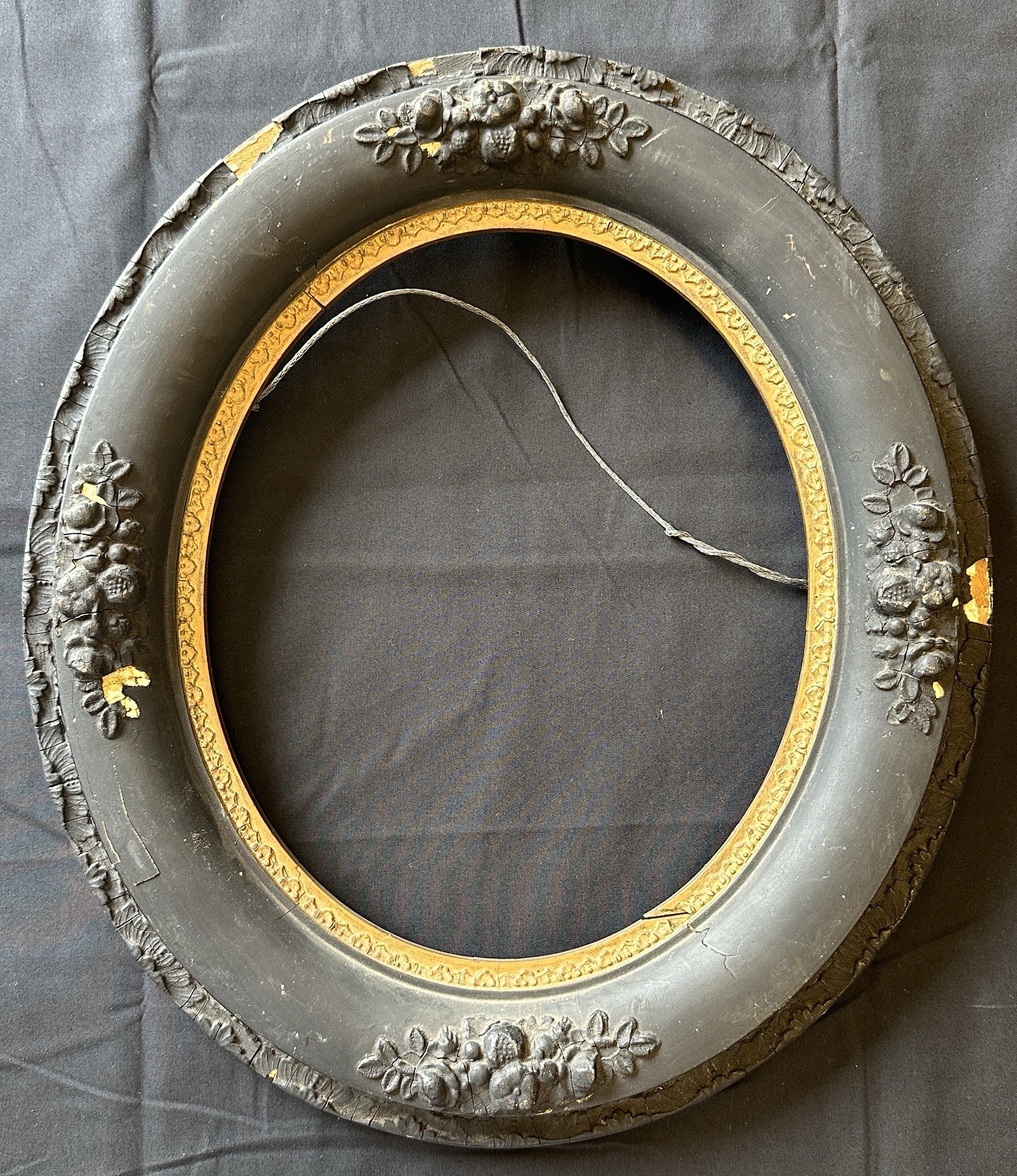 Antique 19th c George Washington Steel Engraving Portrait c.1840–1870 Oval Frame
