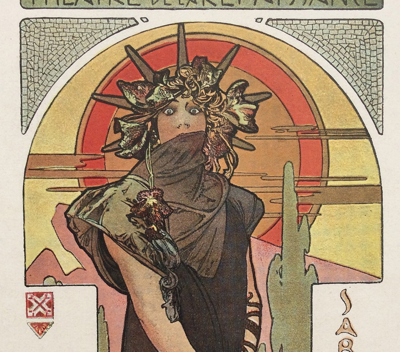 Original Alphonse Mucha Chromo Litho Print Poster ‘ Medee ‘