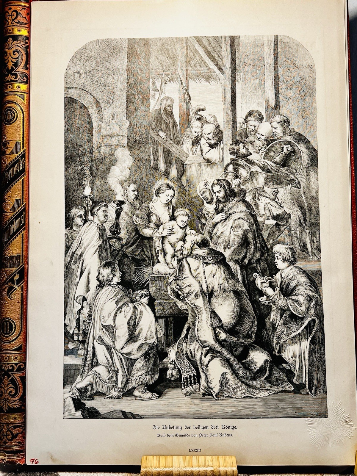 Adoration of the Magi, woodcut print, Peter Paul Rubens, artwork
