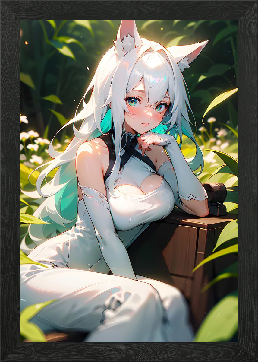 Anime Girl Nature Serenity Framed Wall Art Poster Canvas Print Picture