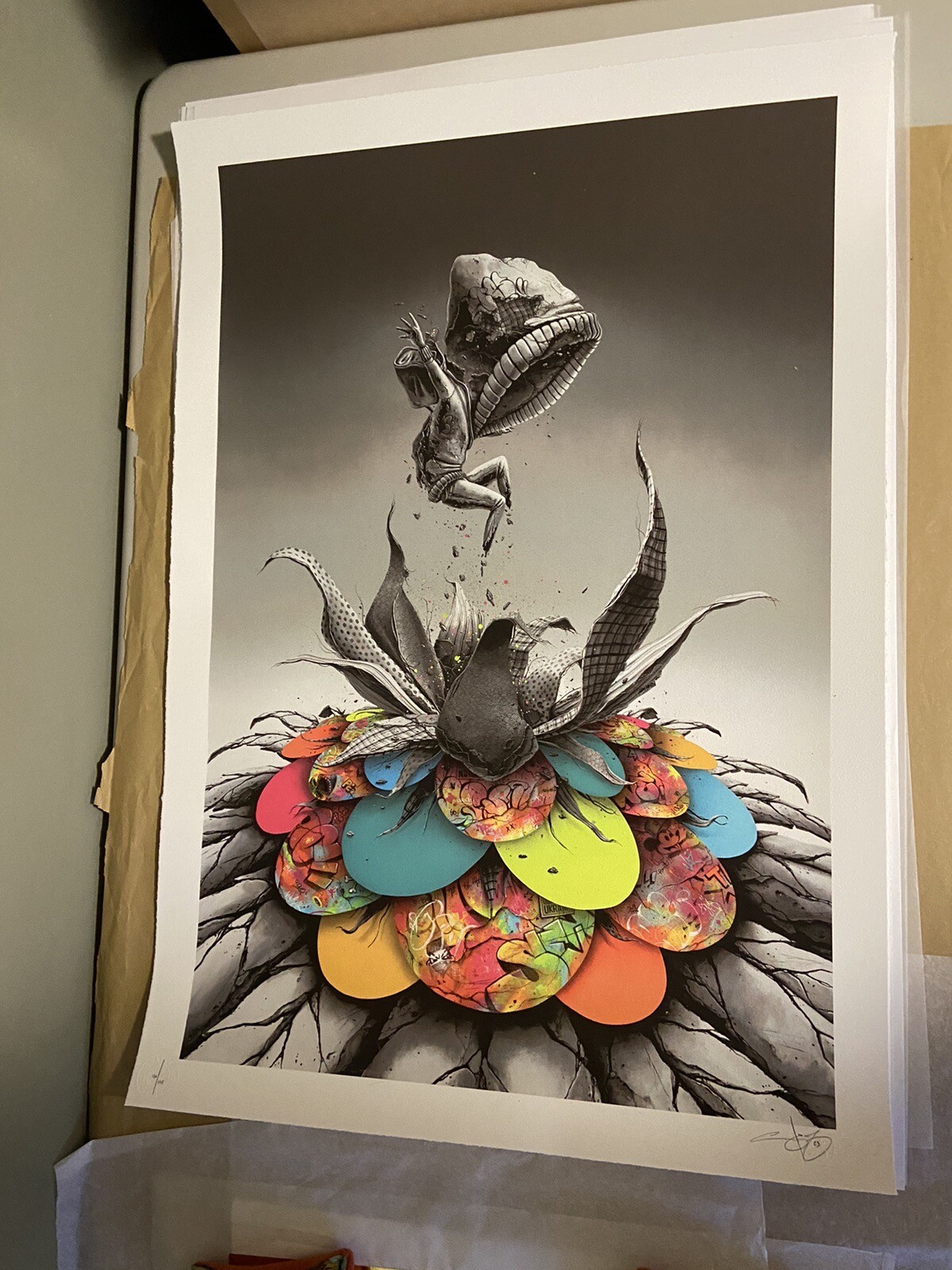 PEZ – Bloom Boom Art Print Screenprint Regular signed #/ 195 W/ COA Graffiti