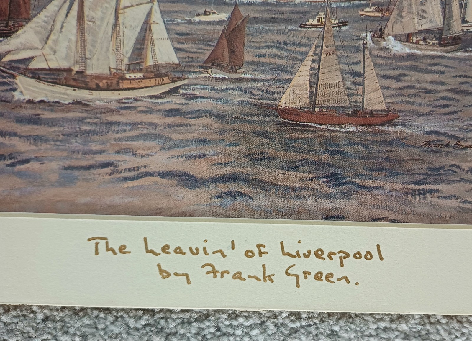 The Leavin’ Of Liverpool By Frank Green Vintage Print Mounted 10×8 Inch