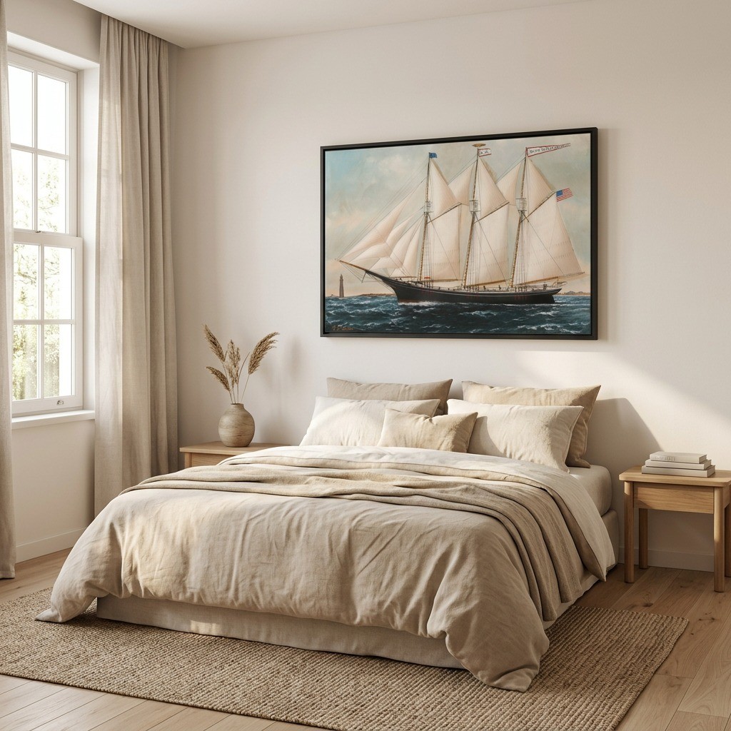 The Three Masted Schooner Large Framed Wall Art Canvas & Poster Print
