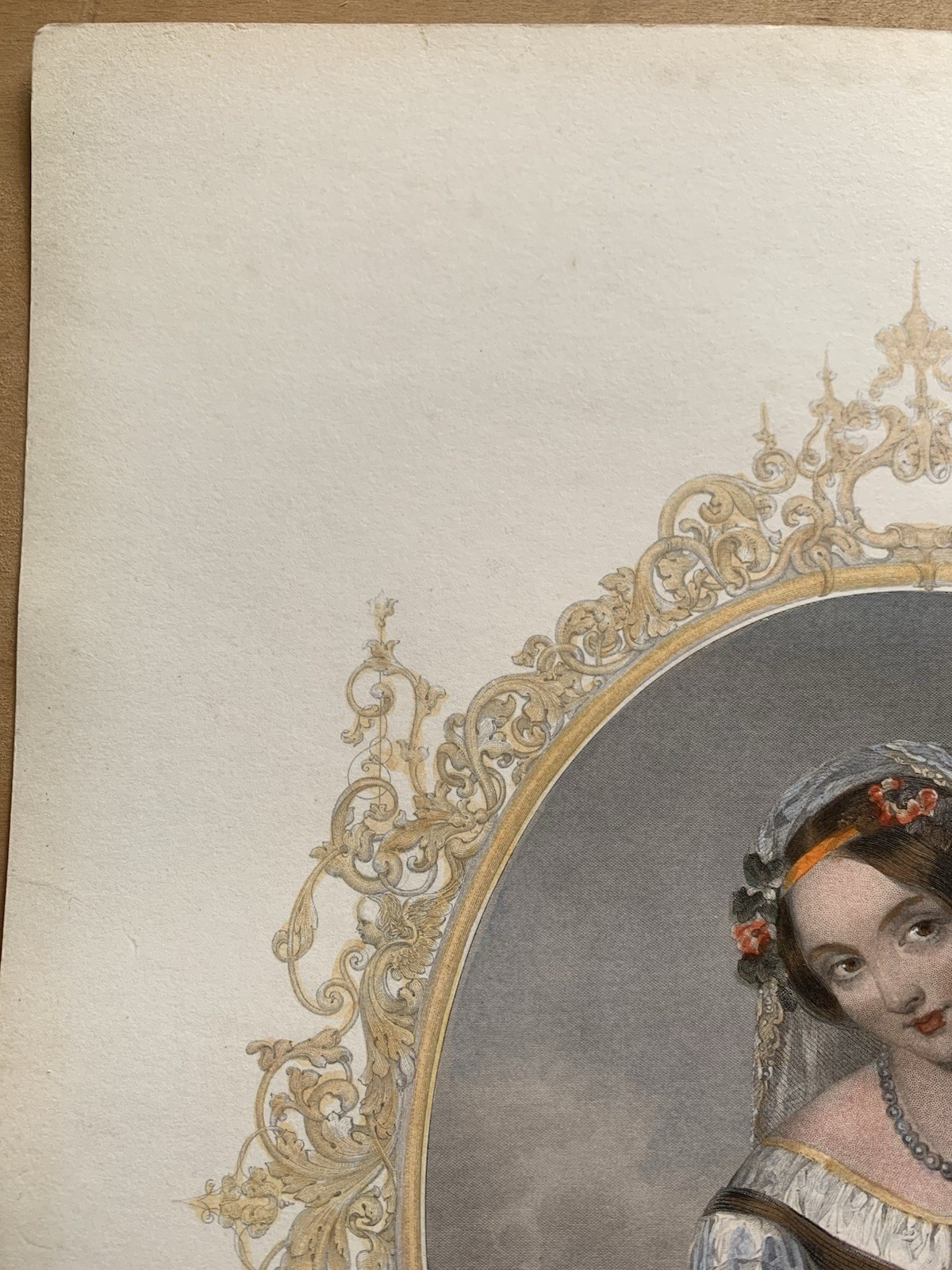 Antique Victorian Romantic Poetry Engraving The Garland Hand Coloured c1853