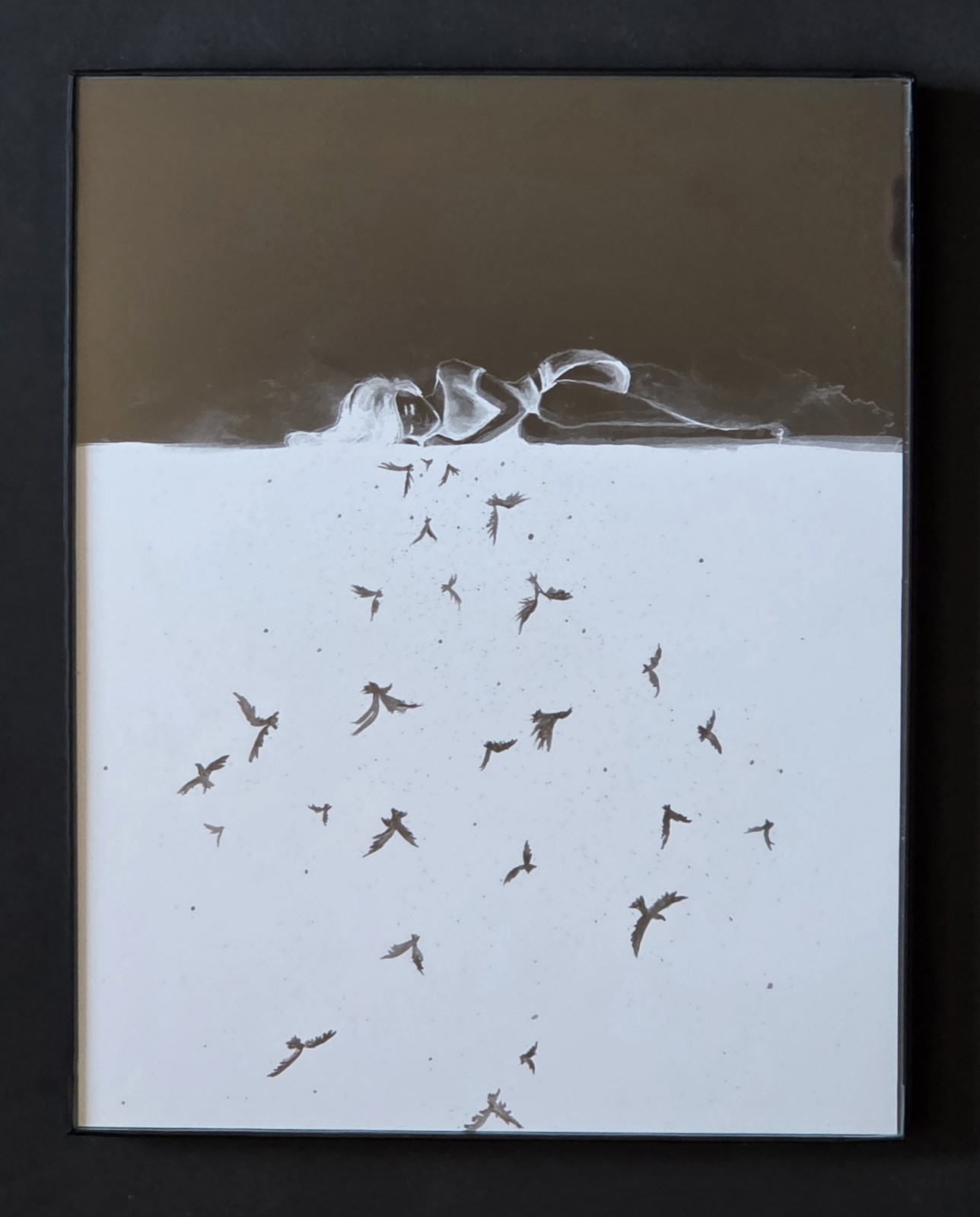 Girl and Crows – orginal print – artist unknown