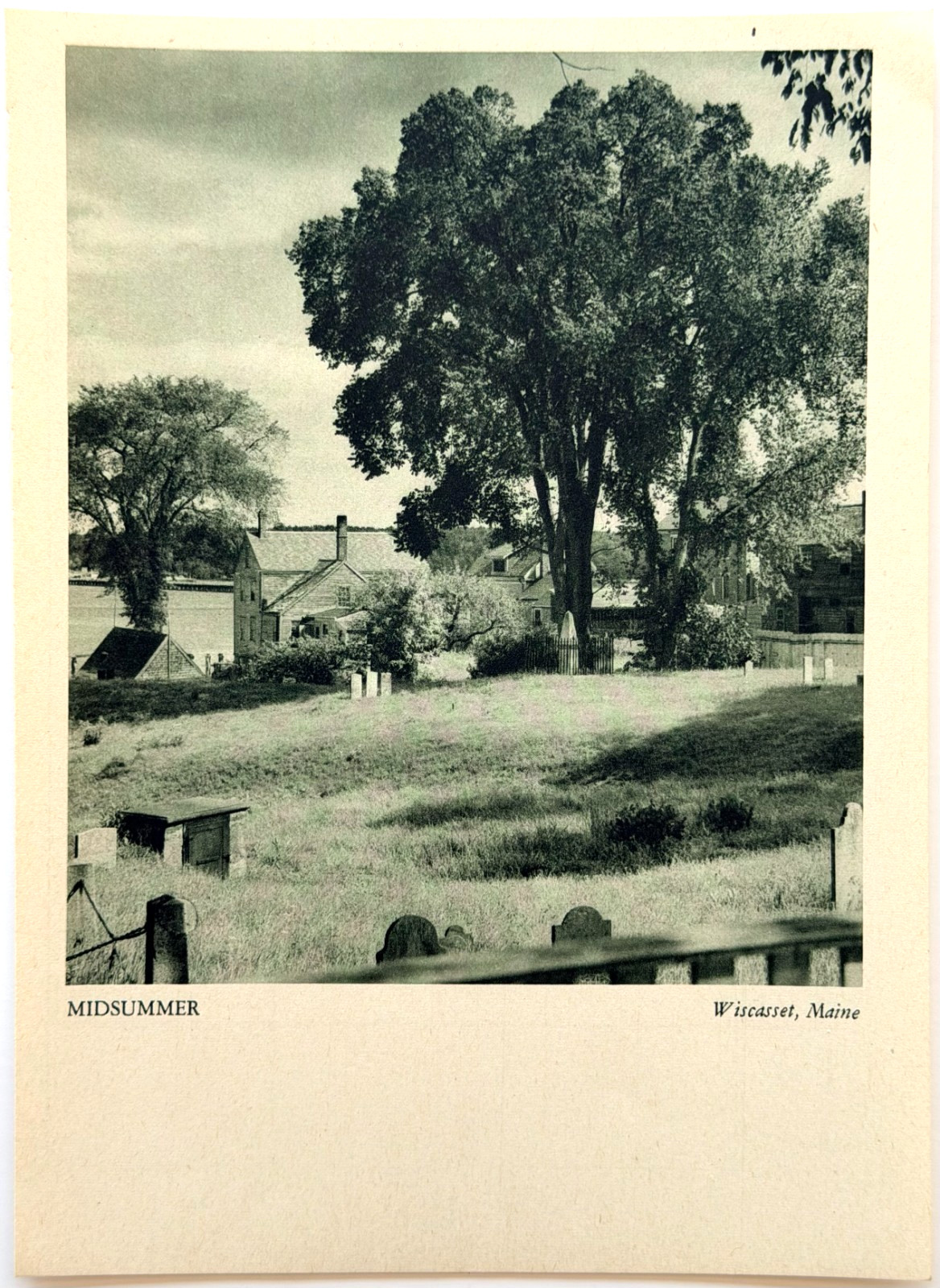 1947 Photogravure Wiscasset Maine Midsummer Farm Landscape Scene New England