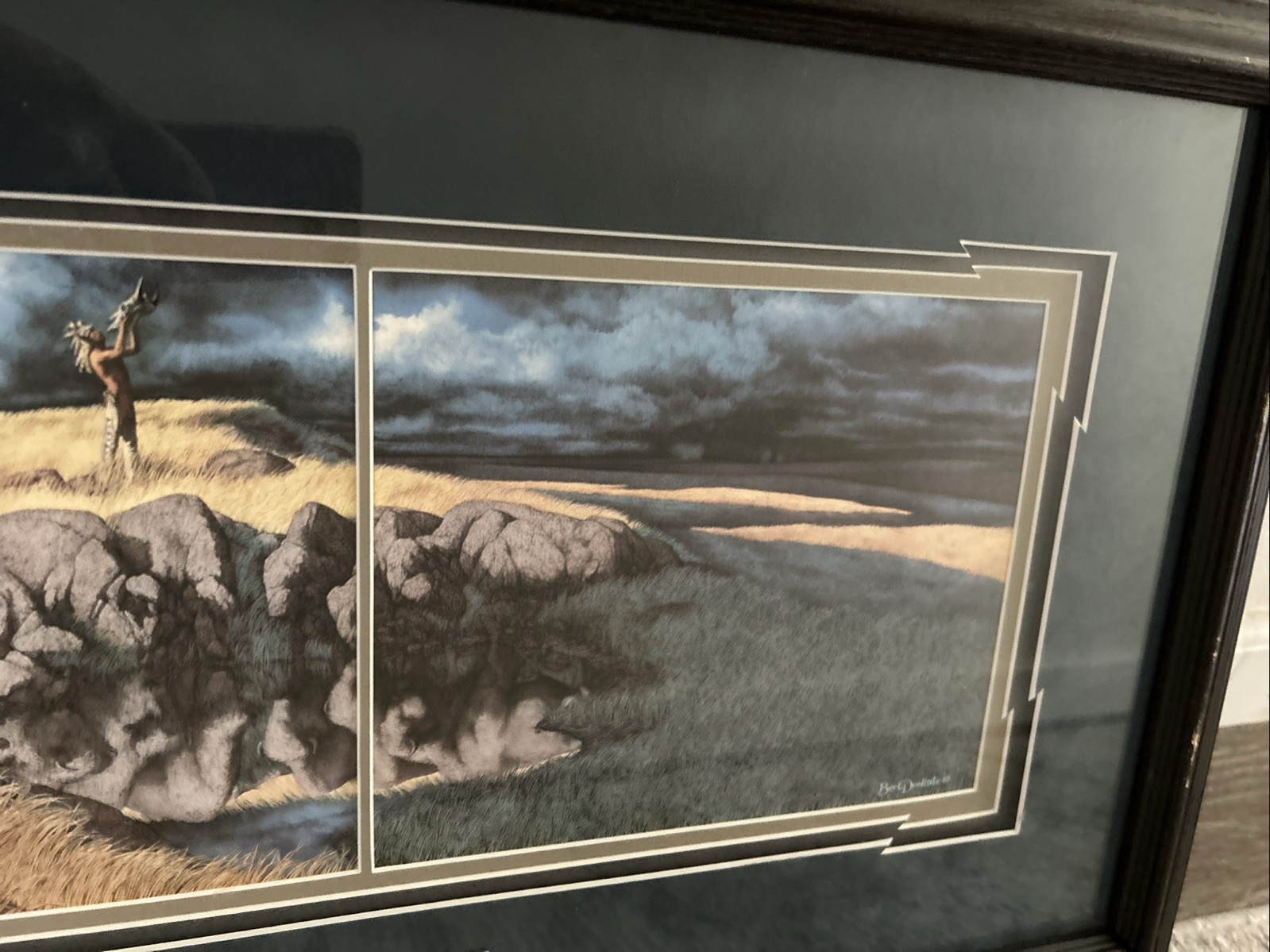 BEV DOOLITTLE LIMITED EDITION “CALLING THE BUFFALO”unique Frame And Mat