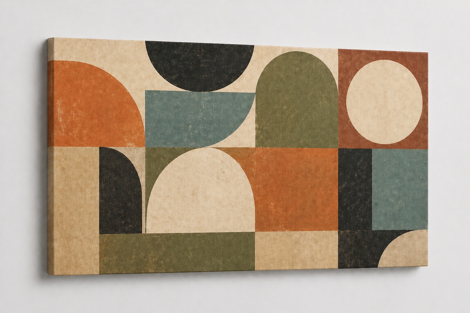ICE ARMOR Large Canvas 24×36″ Retro Abstract Shapes Mid Century Block