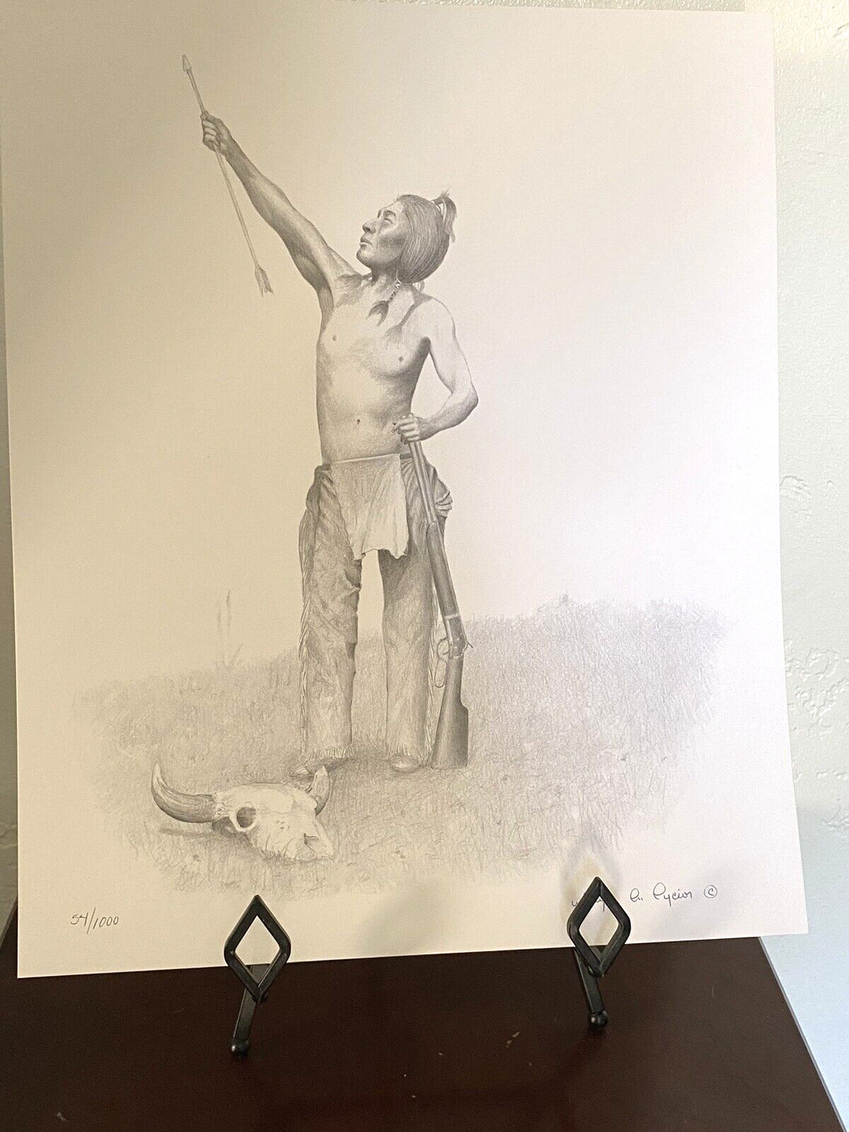 Native American Indian Warrior Limited Edition Portrait Print 54/ 1000 Signed