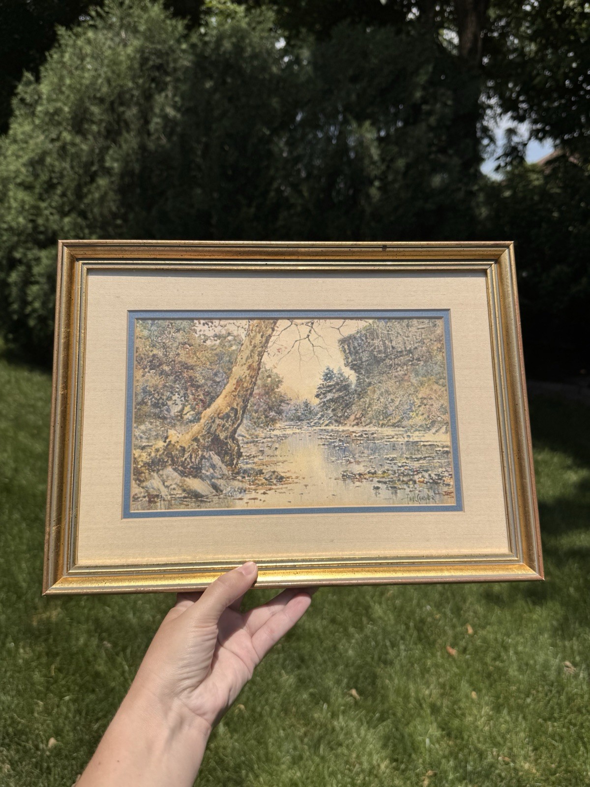 Paul Sawyier Reflections on Elkhorn Creek Framed Print Kentucky Landscape