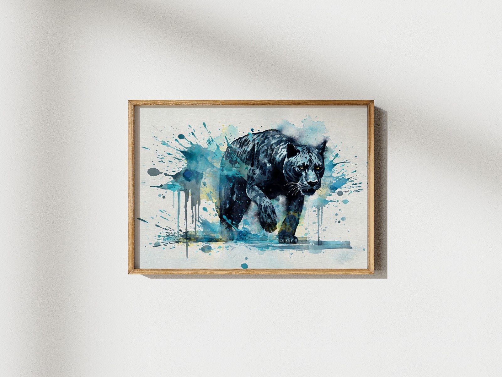Black Panther 5×7 Print on Matte Paper | Watercolour Big Cat Wildlife Wall Art