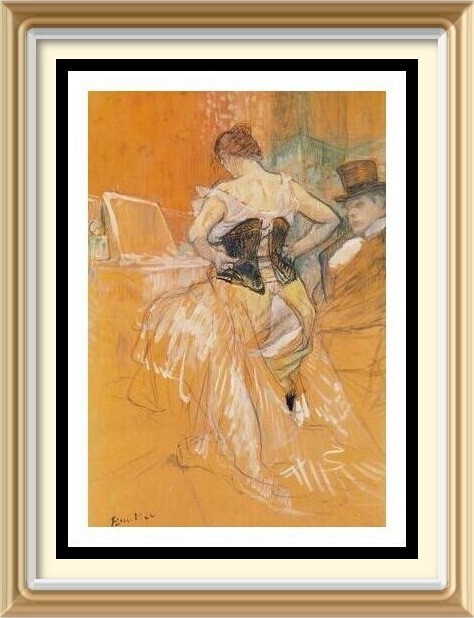 Vintage Henri de Toulouse-Lautrec Print A PASSING FANCY Parisian Cabaret Theatre