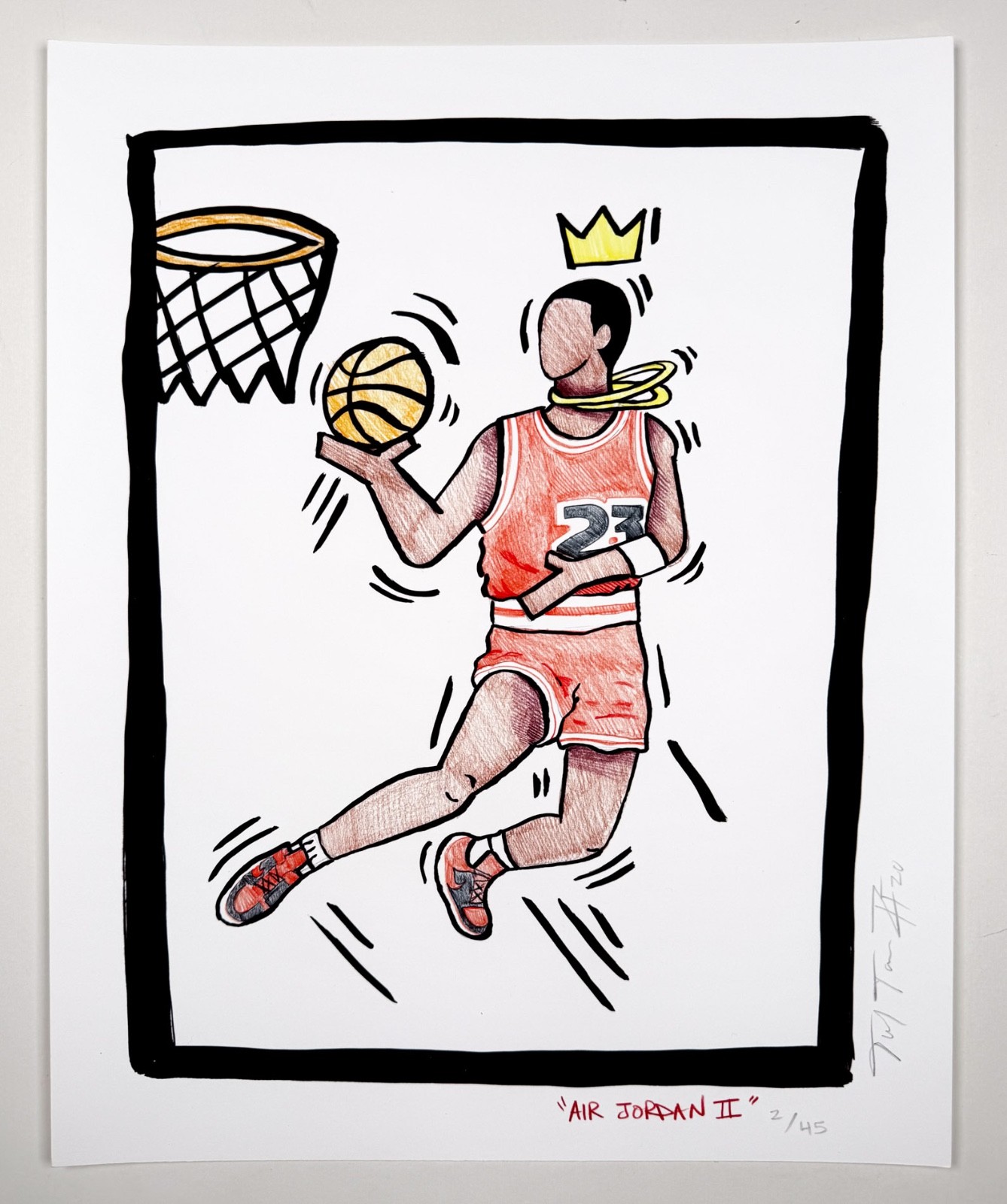 Sheefy McFly “Air Jordan 2” MJ Jumpman Print Signed & Numbered w/ COA # 2/45