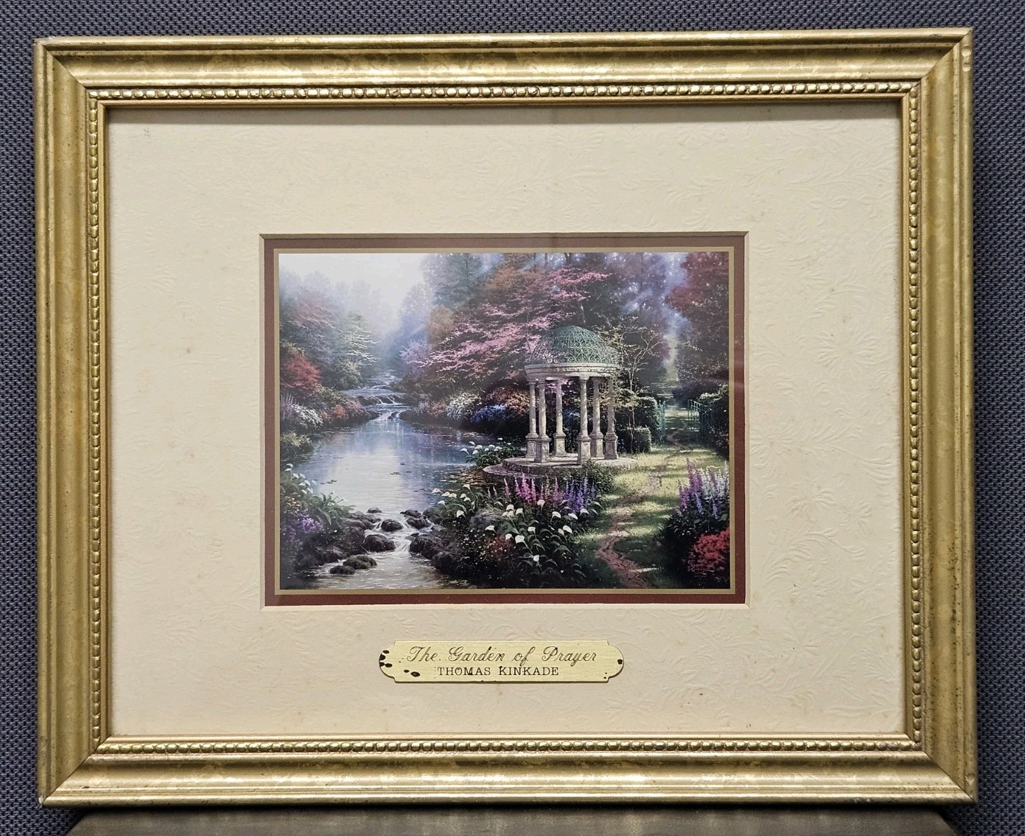 Thomas Kinkade The Garden of Prayer Framed Print 11.25″ x 9.25″ **As-Is READ**
