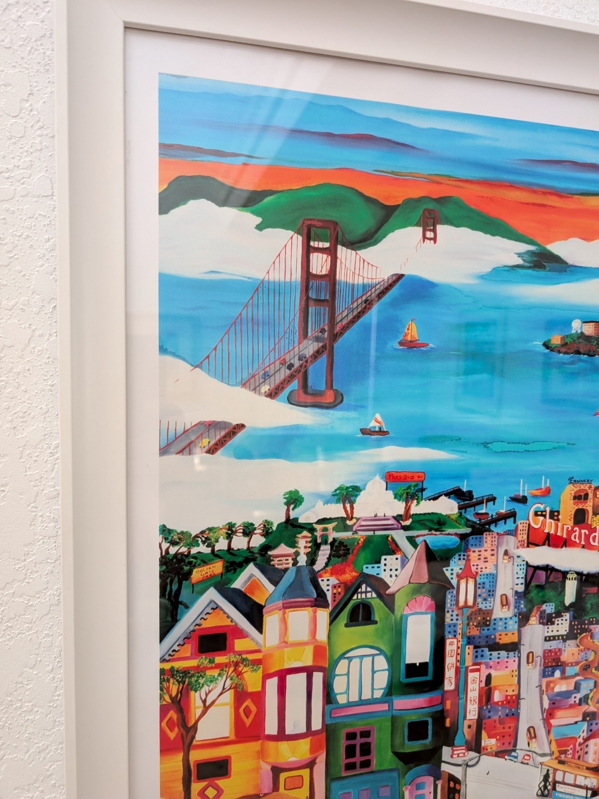 Linnea Pergola “Hills Of San Francisco” Framed Poster Art Print 32″x28”