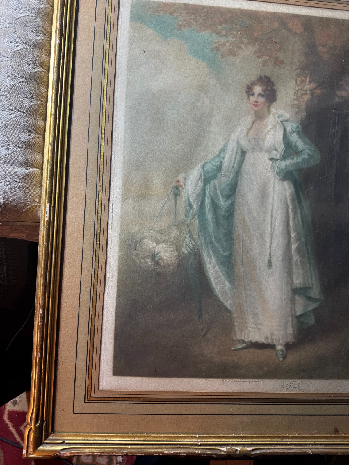 Large Elizabeth Gulland 1915 “Mrs Stewart Of Thysgill” Mezzotint – Signed/Framed