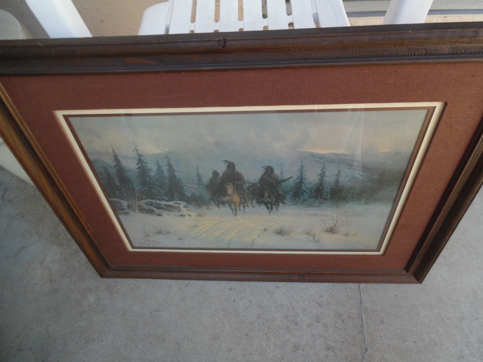 IN THE LAND OF THE BLACKFEET BY G. HARVEY FRAMED SIGNED NUMBERED PRINT 1978