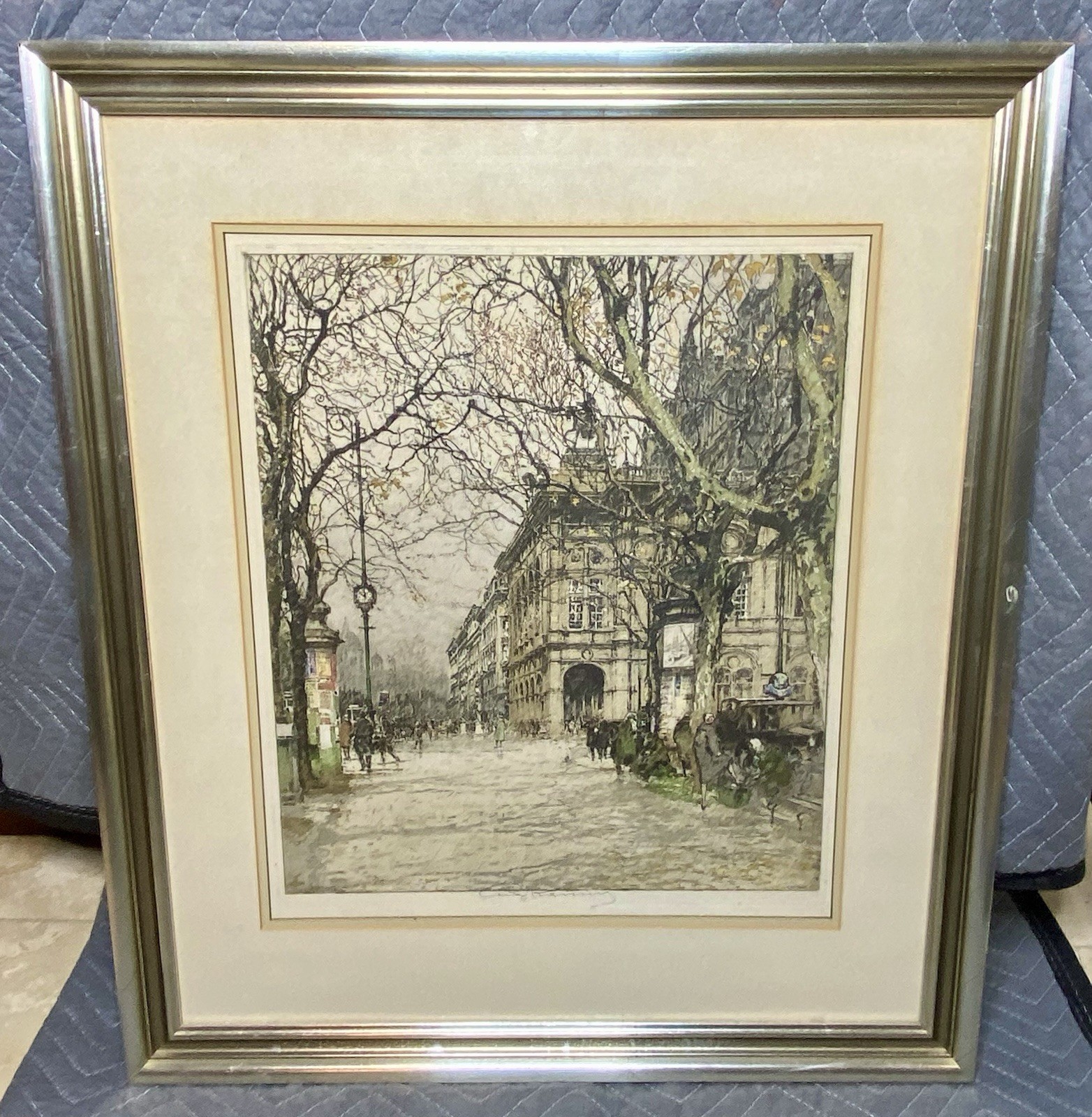 Original Luigi Kasimir Color Etching Antique Hand Signed Vienna Opera House Rare