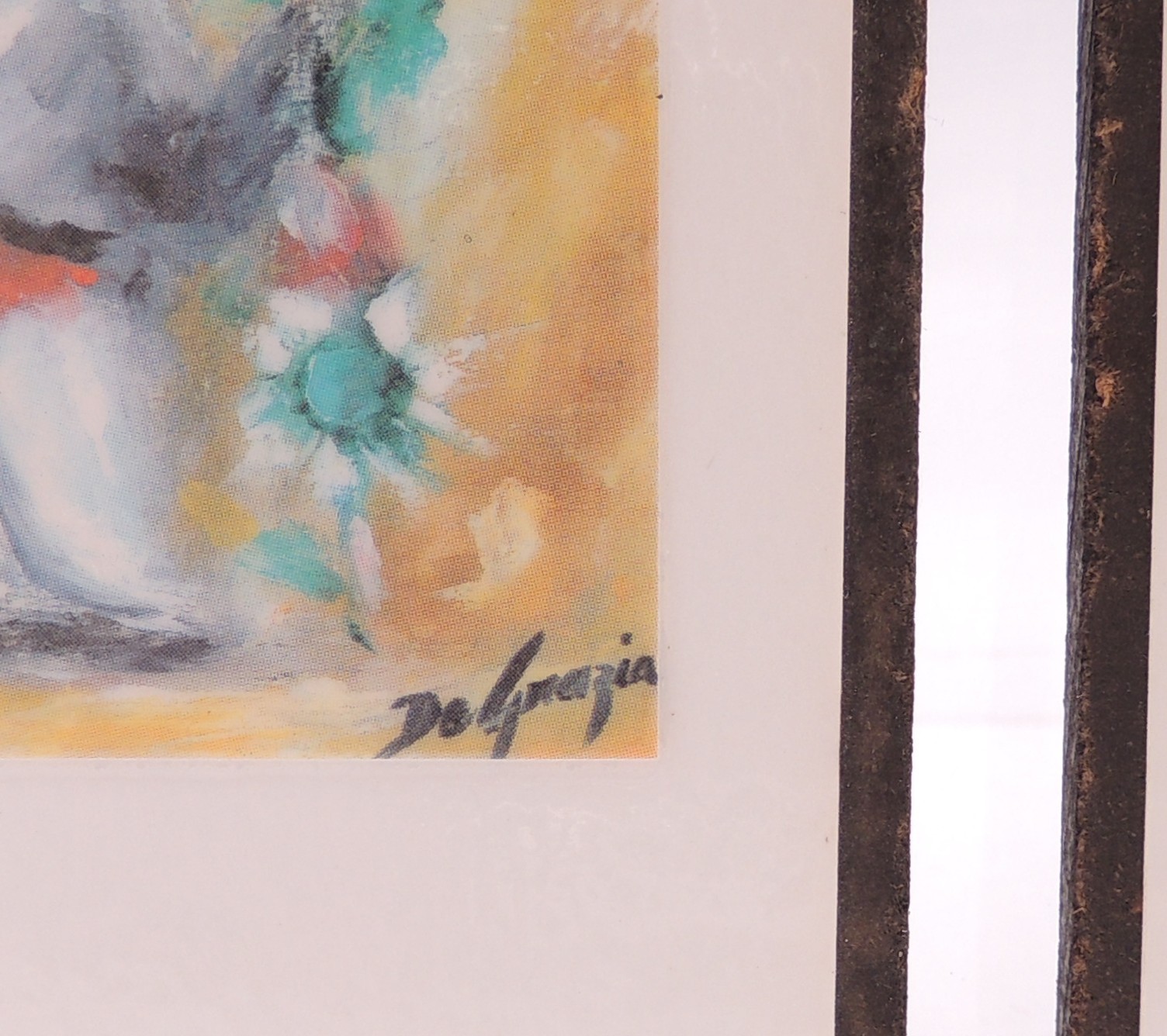 2 Ted De Grazia Print on Wood Plaque Flower Market & Flower Vendor Vintage 1990s