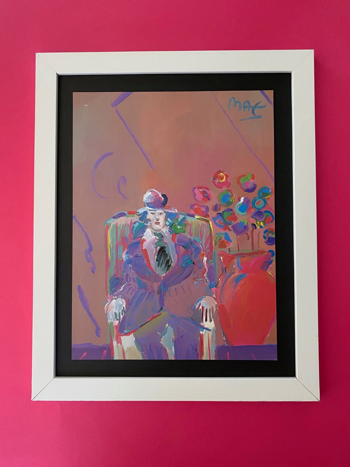 PETER MAX | AWESOME | 1990’S SIGNED PRINT | POP ART | NEW 14X11 IN. FRAME