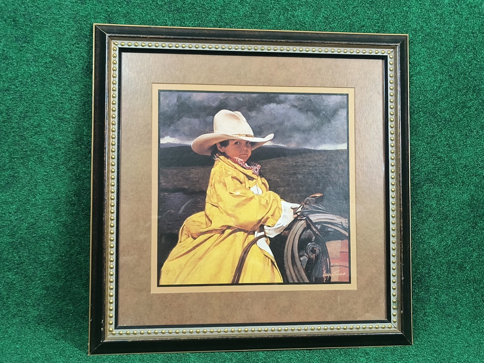 Craig Tennant Vintage Western Art Cowboy “Looks Like Rain” Print Home Interiors