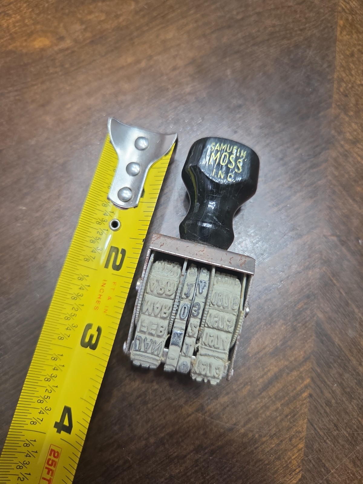 Vintage Samuel H Moss Date Time Stamp Manufacturer New York City