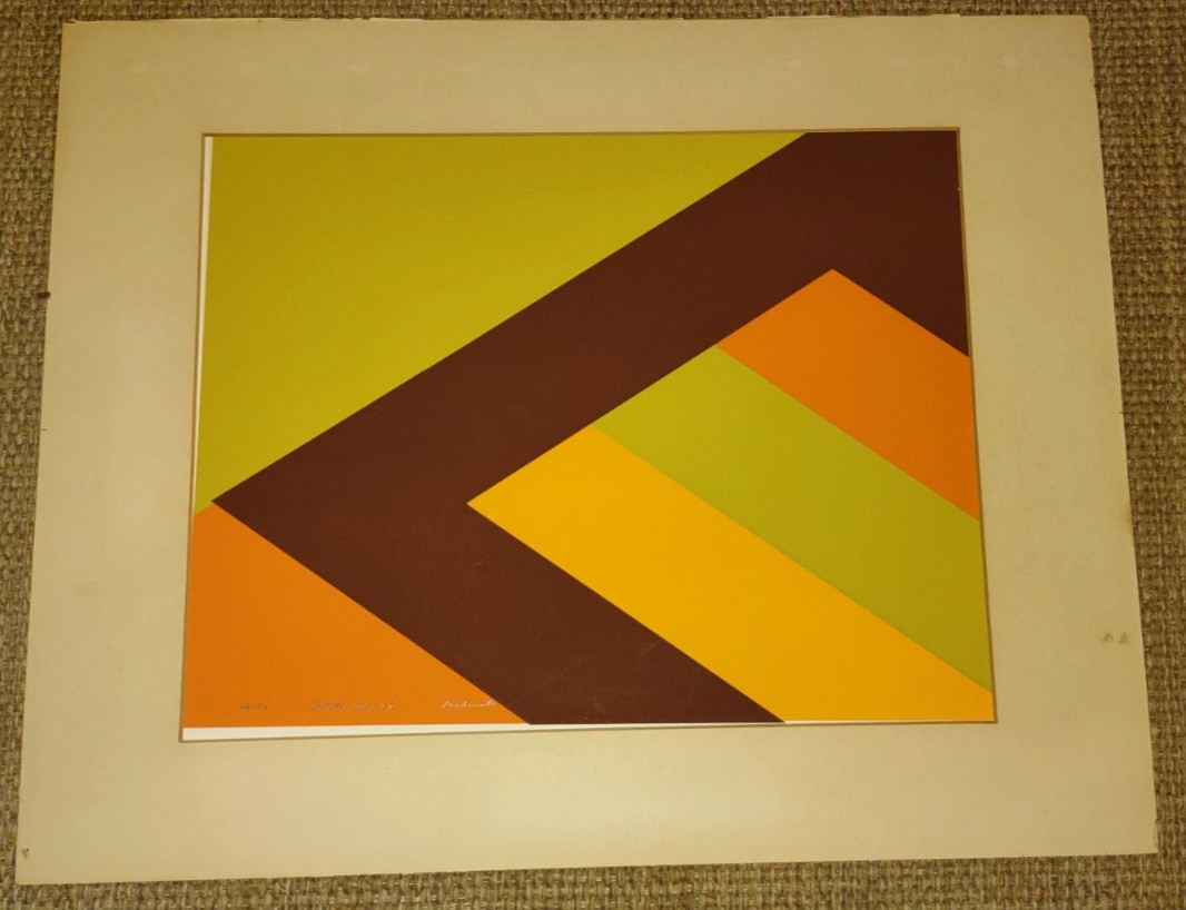 VTG Simon Tashimoto Indian Summer Serigraph, 46/150 Signed, Geometric, Unframed