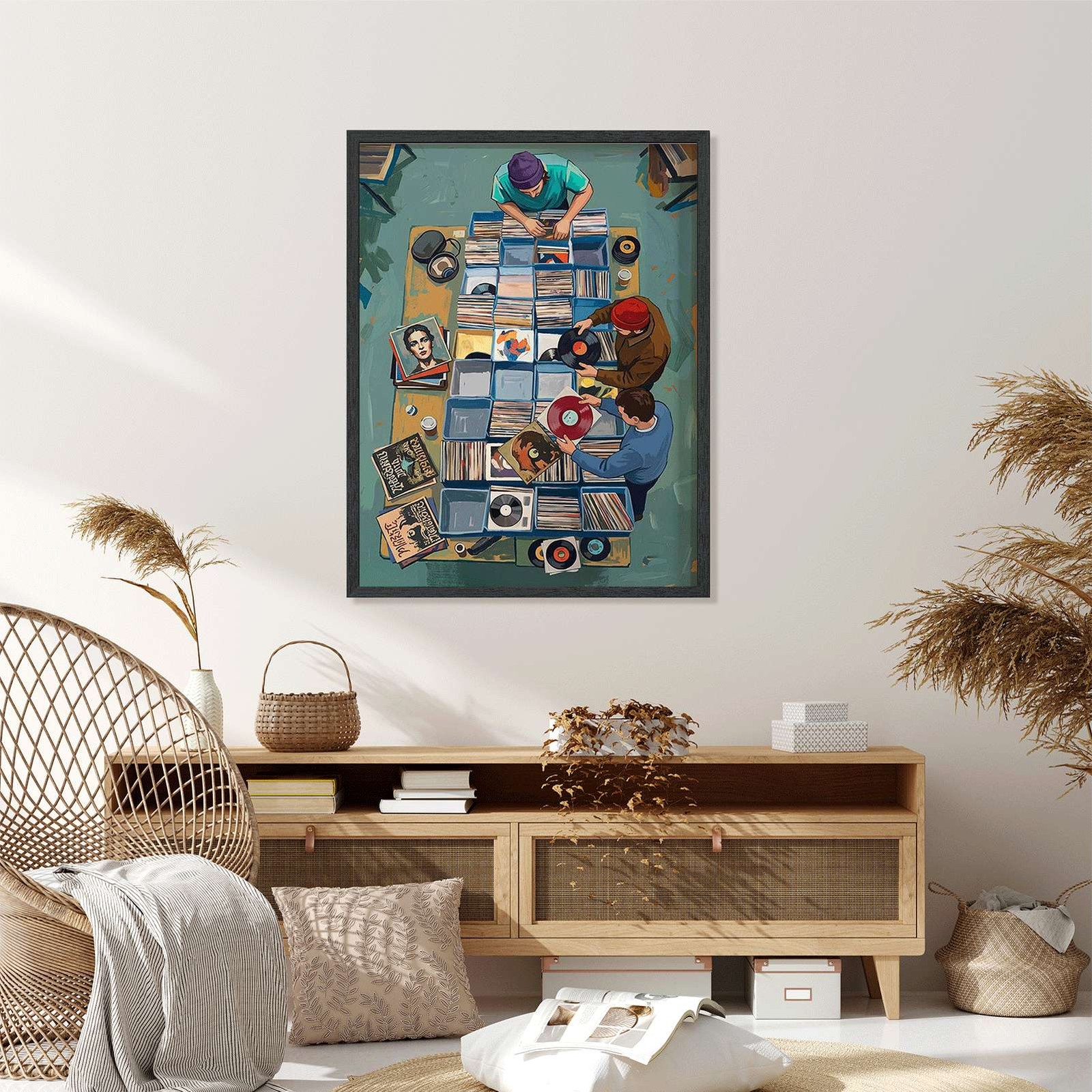 Vinyl Record Collectors Wall Art Canvas Oil Paintings Reproduction