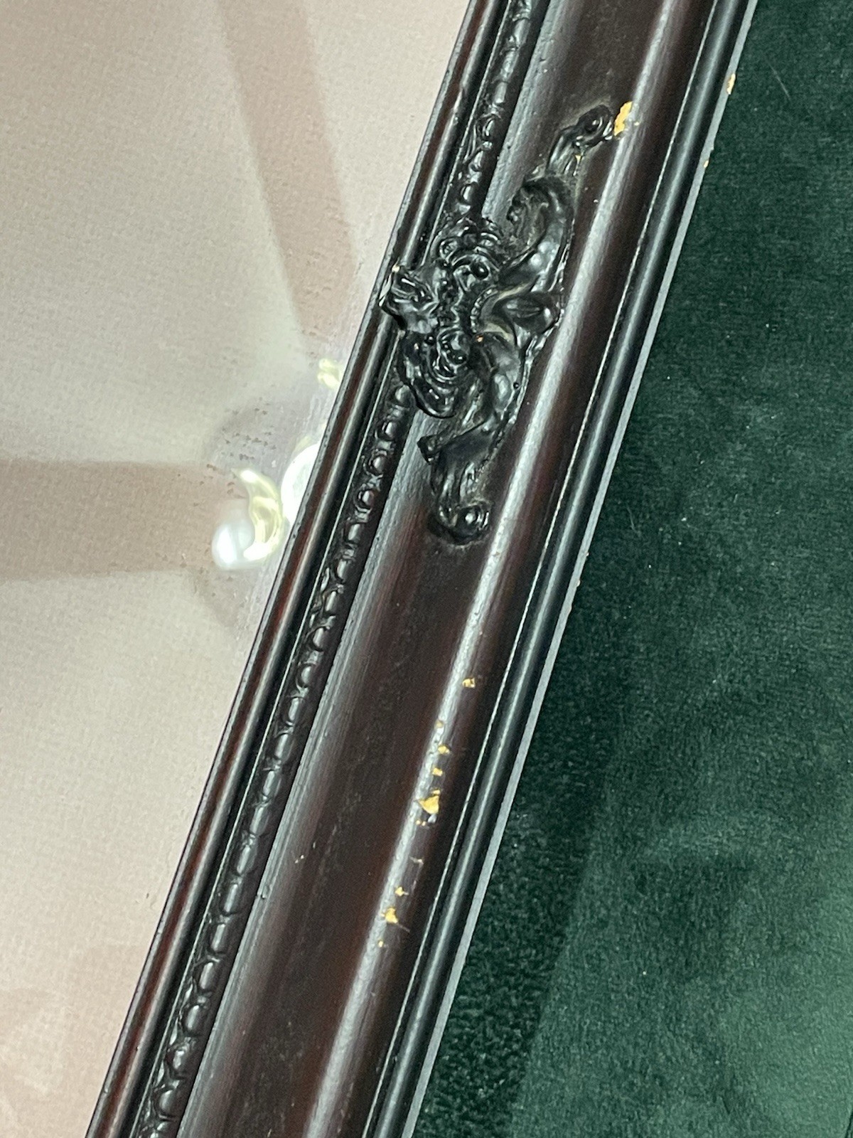 VTG Good Night by Arthur John Elsley Print Ornate Wood Floral Frame 26×32” 1989