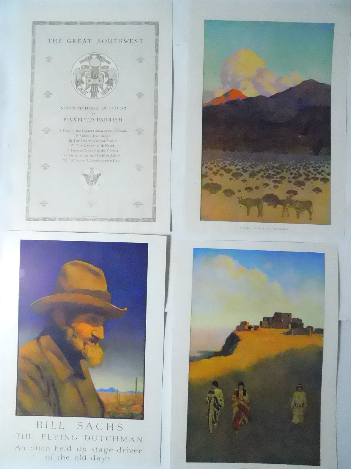 7 Maxfield Parrish Book Plates 7 Pictures “The Great Southwest” 1920-30’s