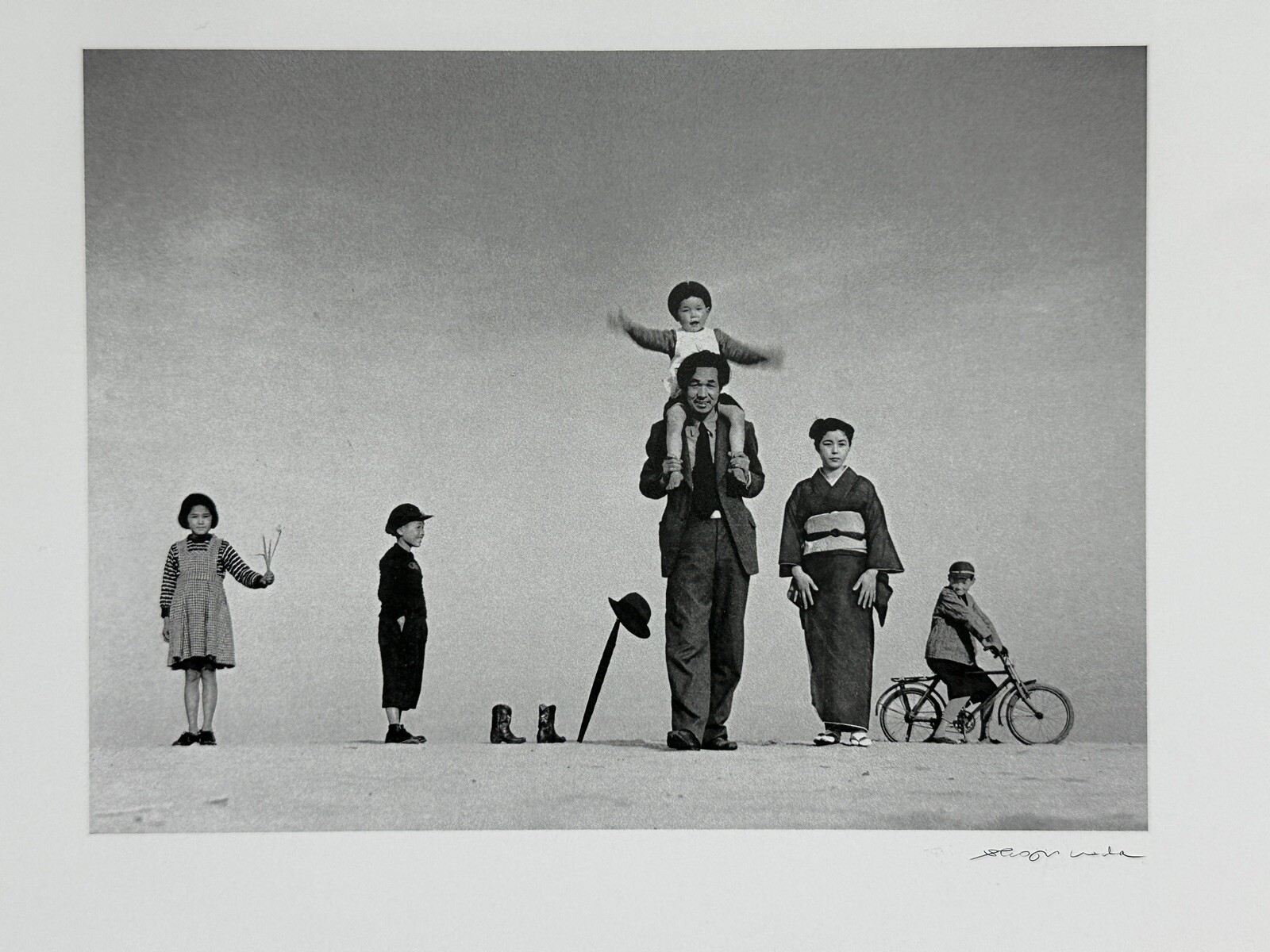 RARE! Ueda Shoji – PAPA, MAMA AND THE CHILDREN (I) 1949, Collotype Print, Japan