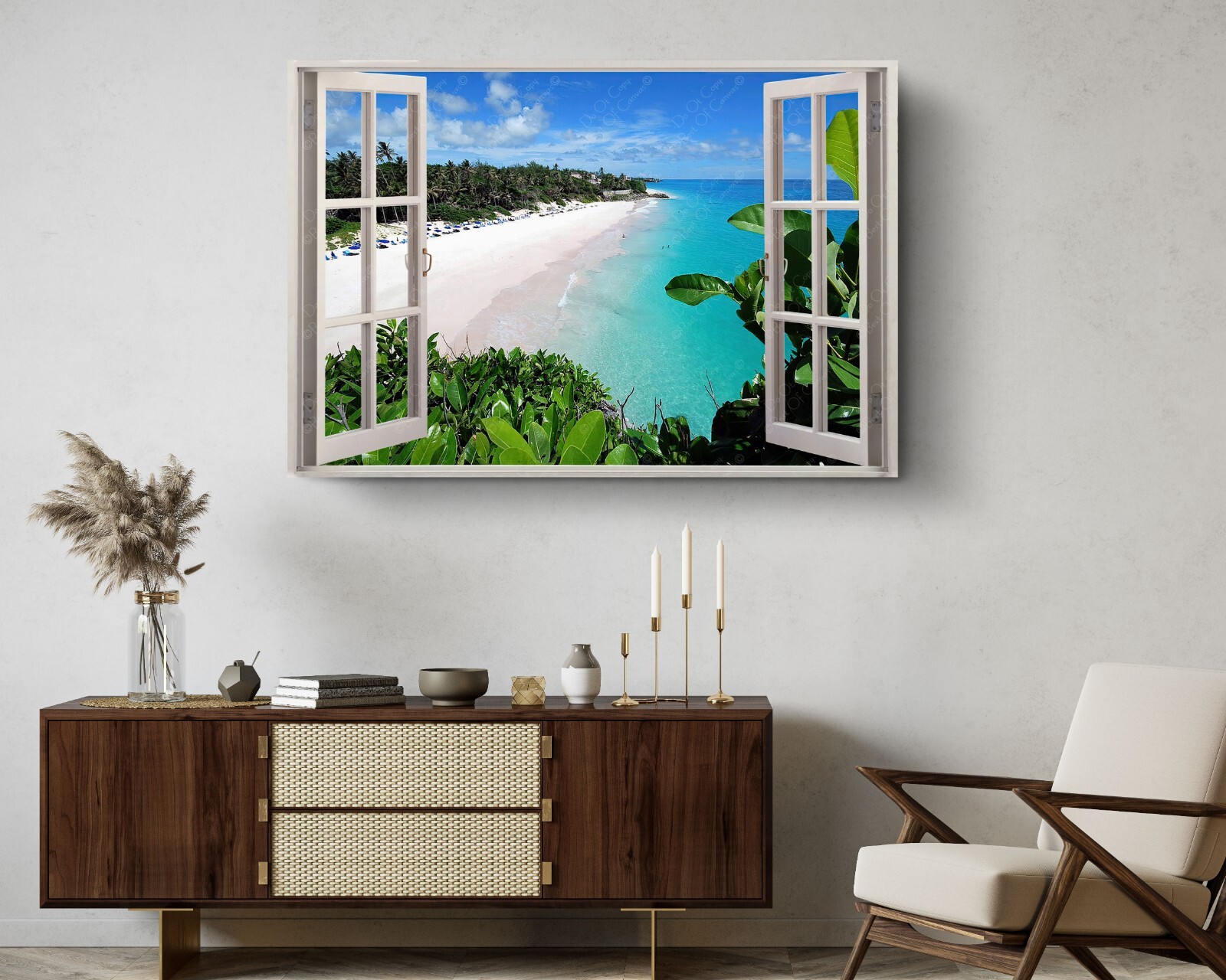 Beach Canvas Art Behind Window Frame Canvas Wall Art Coast Classic Wall Design
