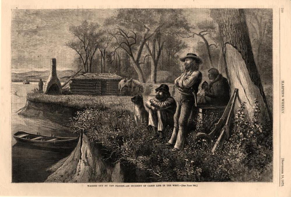 Washed out by the Floods – Cabin Life in the West – by W. M. Cary – 1875