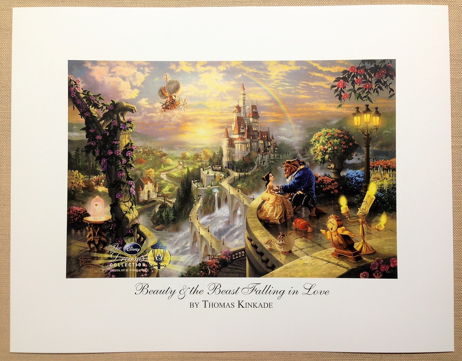 Thomas Kinkade Open Edition DISNEY print “Beauty & The Beast Falling in Love”