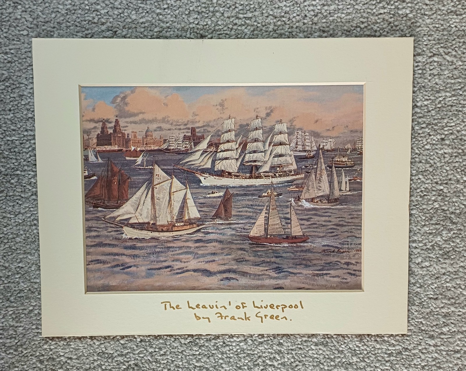 The Leavin’ Of Liverpool By Frank Green Vintage Print Mounted 10×8 Inch