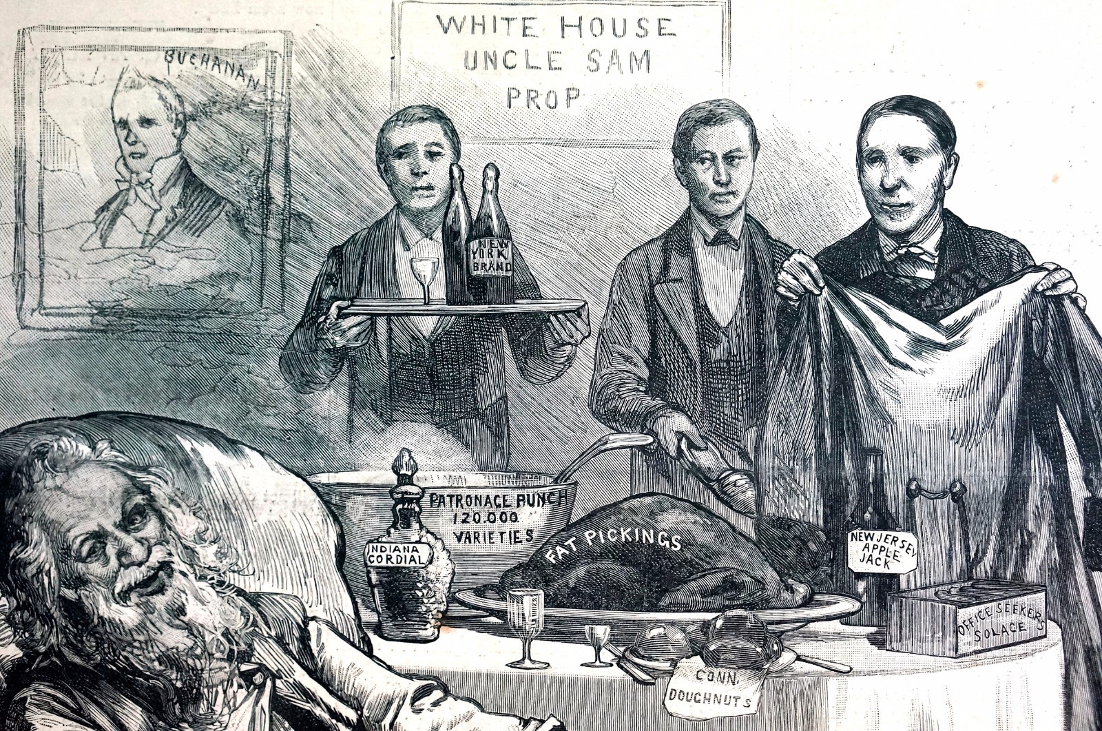 Old Tired Democratic Party 1884 FINALLY in PRESIDENTIAL CHAIR FAT PICKINGS AWAIT