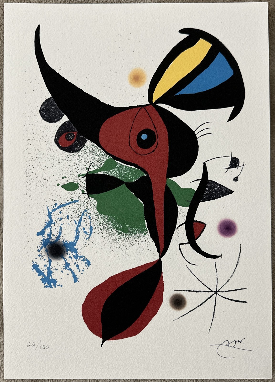 Joan Miro Signed & Numbered Edition Lithograph “Oda a Joan Miró”