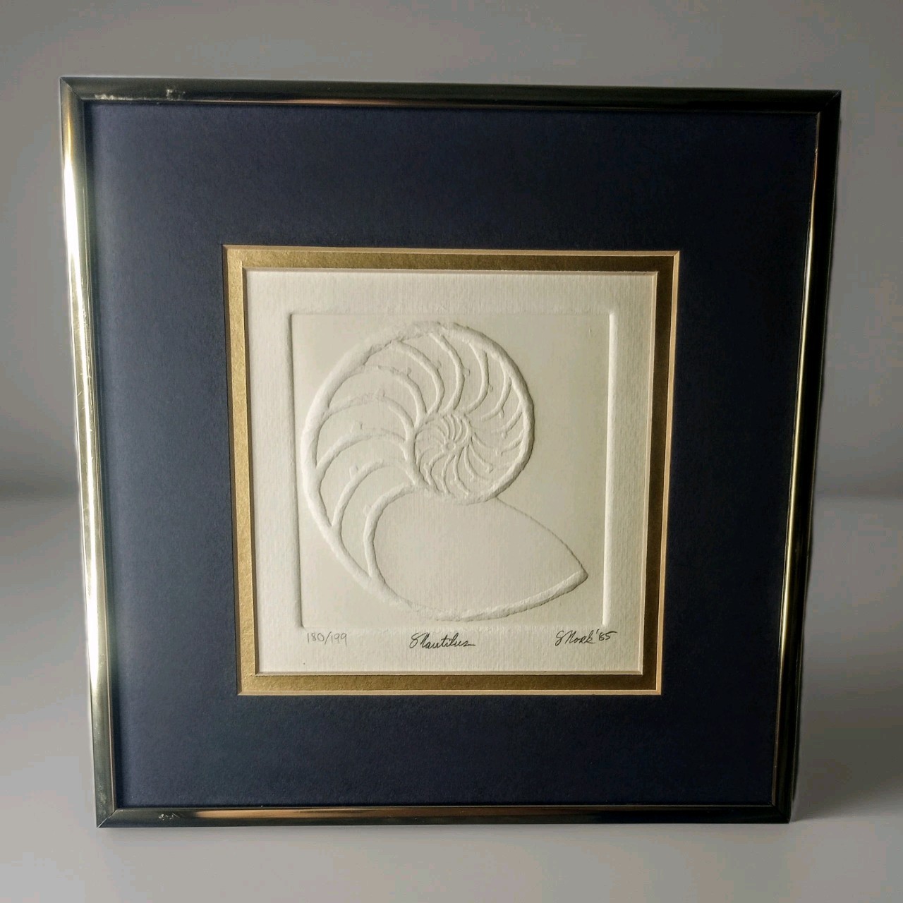 VTG Museum Quality Matted And Framed “Nautilus” Print 180/199 High Relief 1985