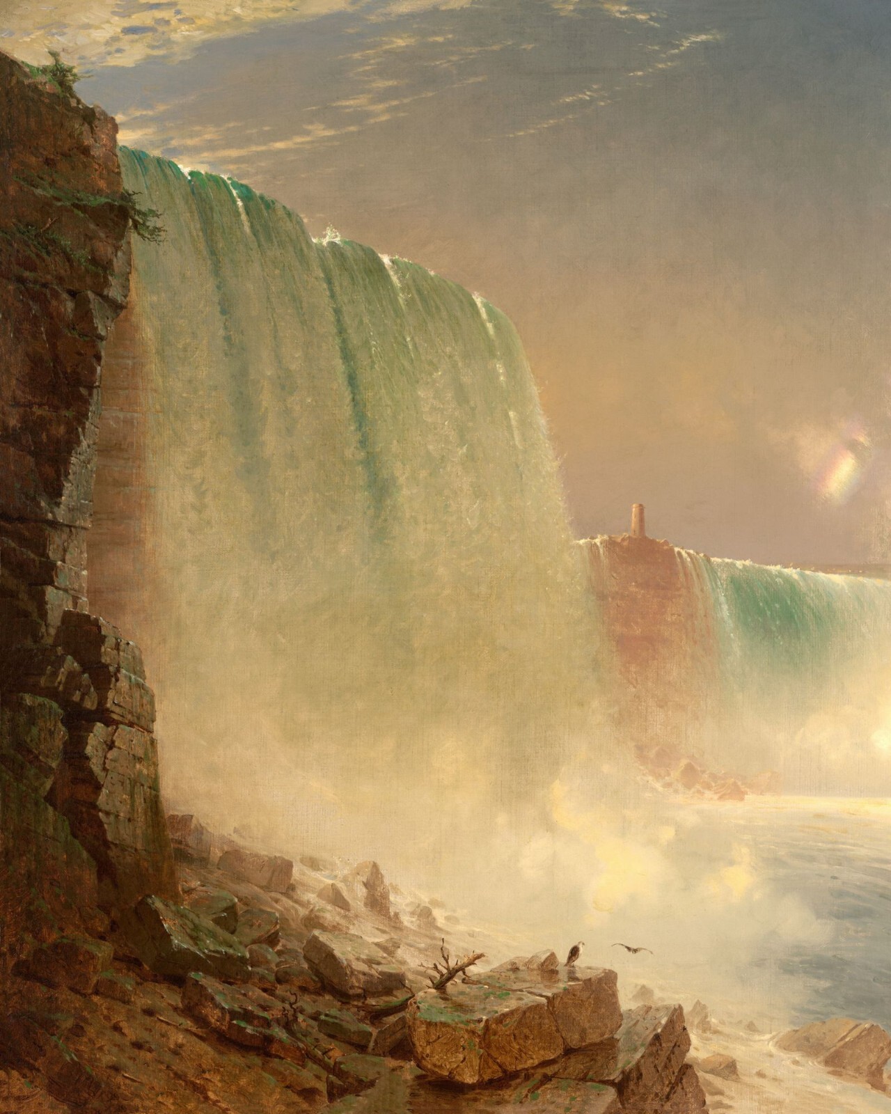 1871 Niagara Falls Landscape Painting Giclee Print on Fine Art Paper