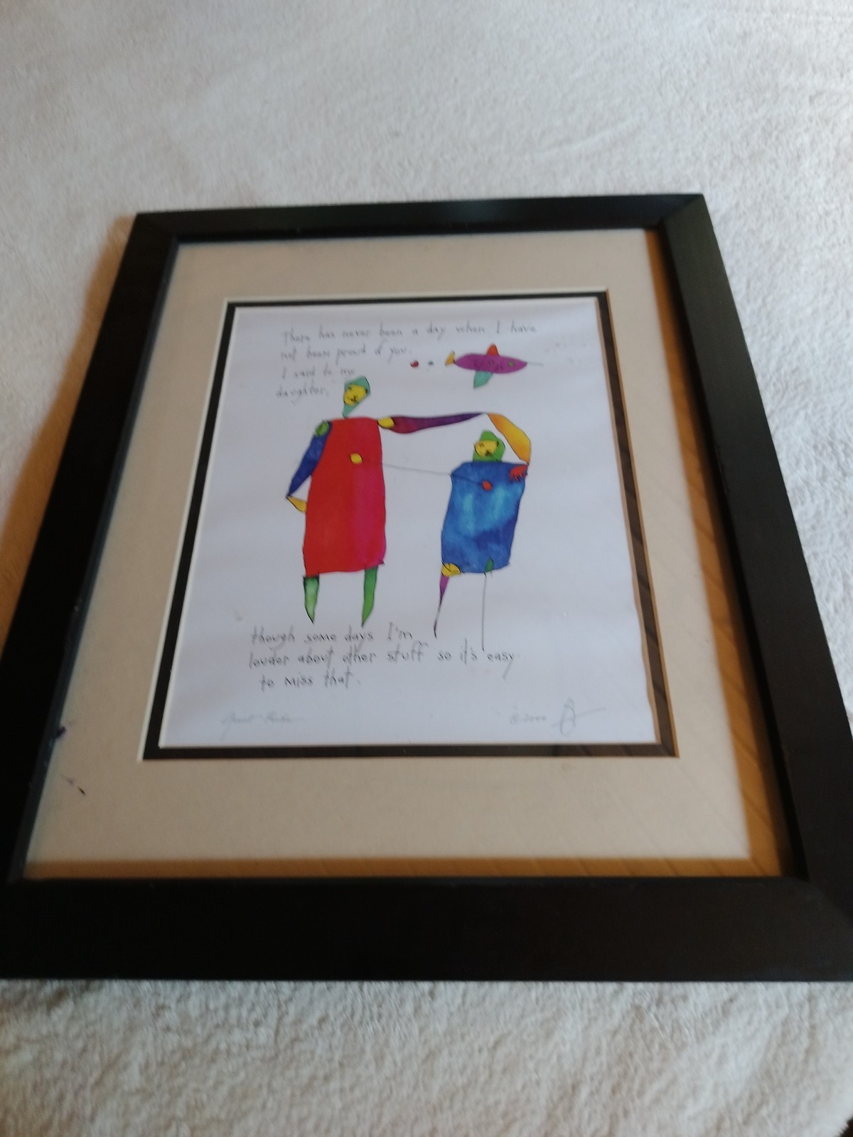 “Quiet Pride” Signed Art Print By Brian Andreas Daughter Framed Matted 16″By 13″