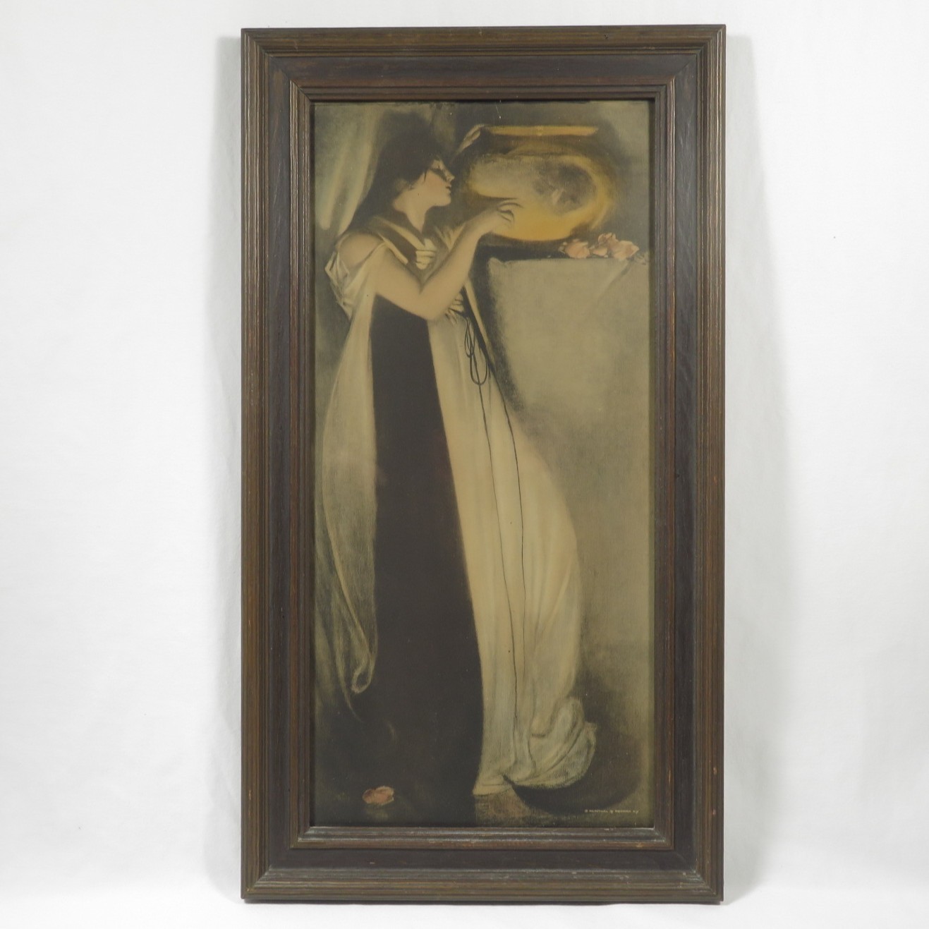 Antique Isabella and the Pot of Basil Print Reinthal Newman Framed 18×10