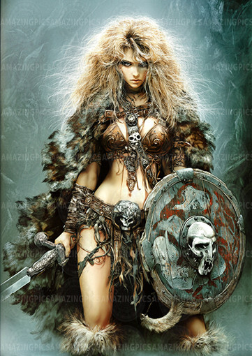 Norse Shield Maiden Wall Art Viking Warrior Woman Print Gothic Myth Female ZZ19