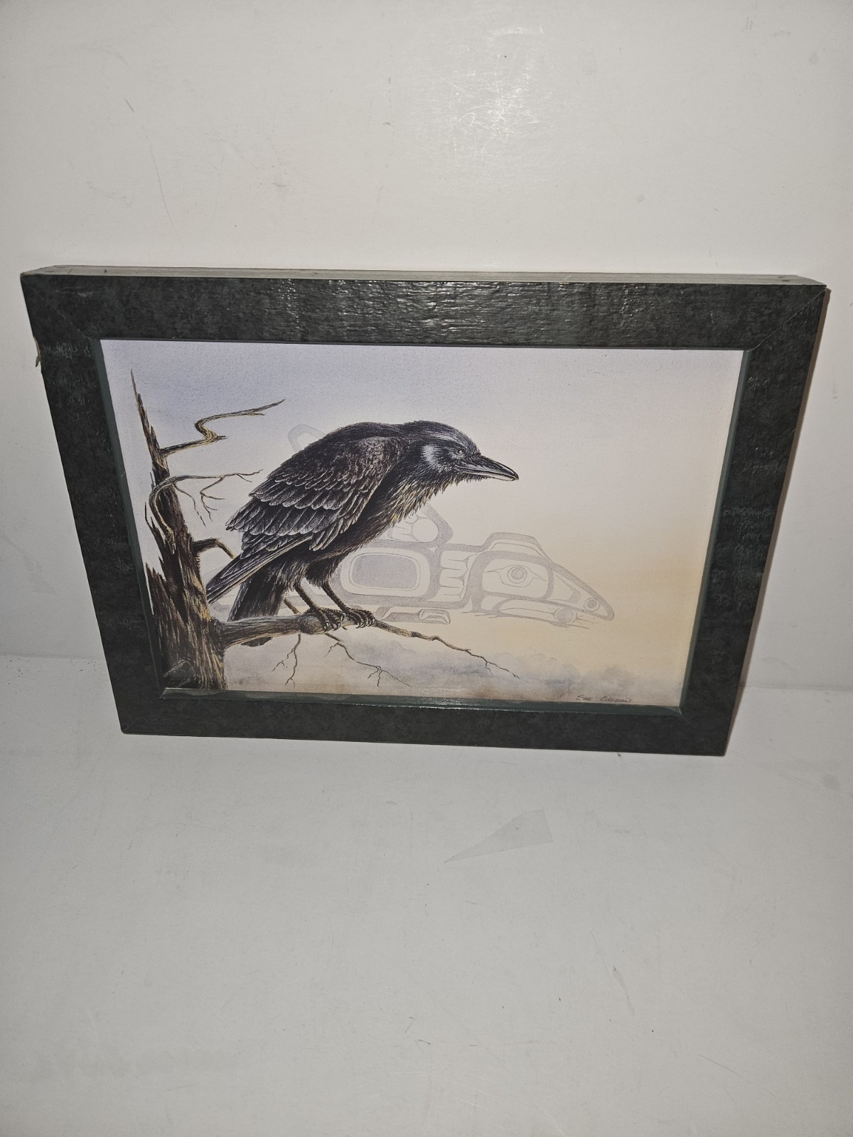 THE RAVEN by Sue Coleman Print Native American Wildlife Art Framed and Matted