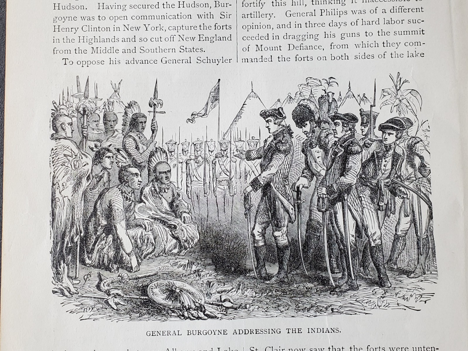 1896 Illustrated “General Burgoyne Indians” The Queen of Republics History of US