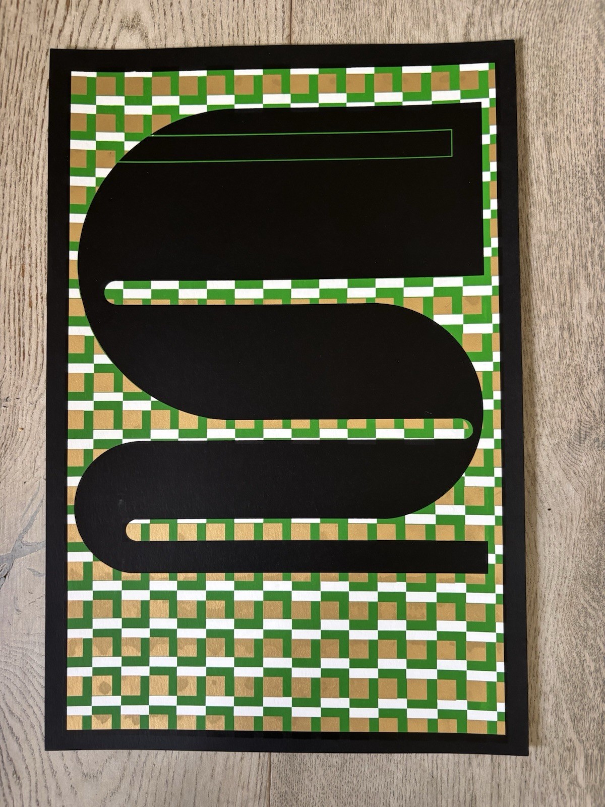 EDUARDO PAOLOZZI RA Limited Ed SCREENPRINT green & black 125/500 Moonstrips ’67