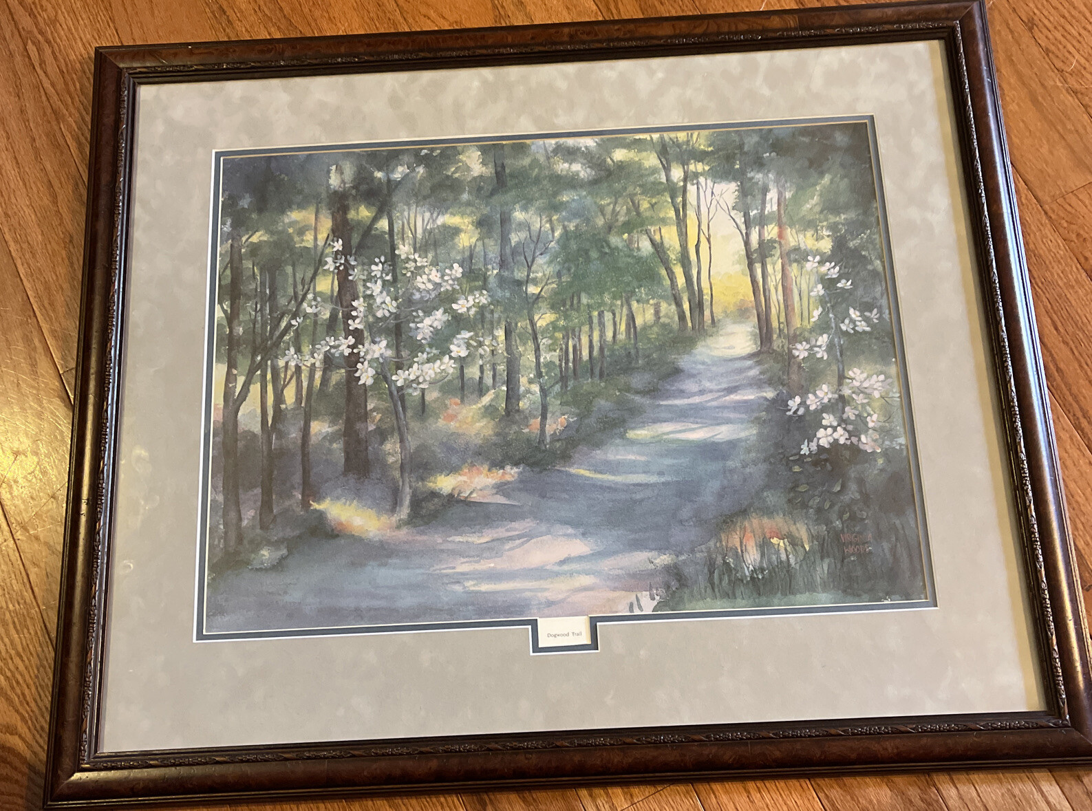 Virginia Woods Art – Dogwood Trail – Framed and Matted – signed / numbered