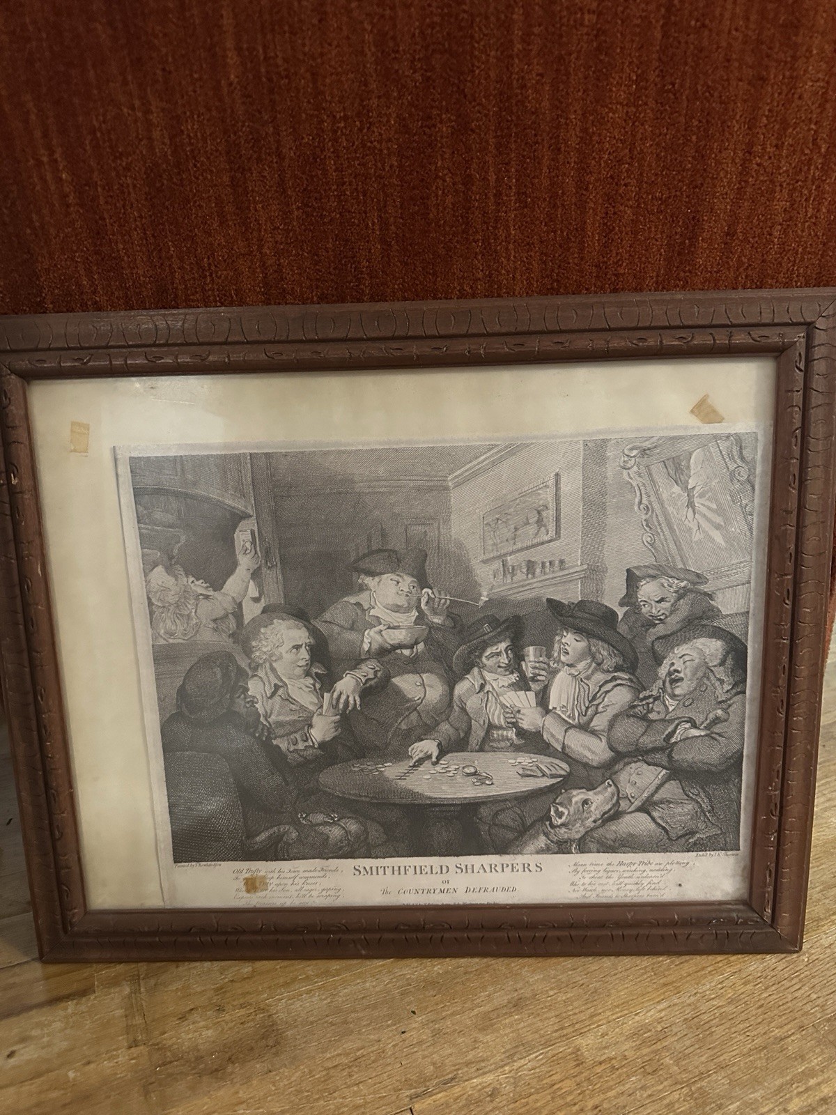 Smithfield Sharpers or The Countrymen Defrauded 1799 Etching Antique