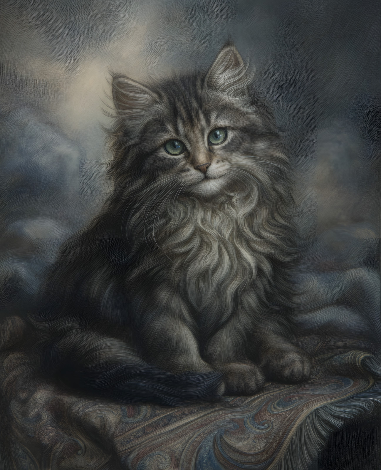8×10 Cat With Blue Eyes Art Print Wall Decor – 746979307